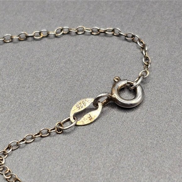 VTG Sterling Silver Larimar Pendant Necklace 18" Teardrop Signed F 6.79g - Picture 7 of 15